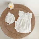 【66-90cm】ロンパース&帽子 ベビー レース プリンセス フリル - 画像 (5)