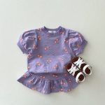 【73-120cm】セットアップ ベビー女の子 さくらんぼ Tシャツ&ミニスカート - 画像 (5)