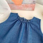 【73-120cm】セットアップ ベビー 女の子 デニムトップス&パンツ ノースリーブ - 画像 (8)