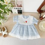【66-90cm】ロンパースワンピース ベビー フリル付き ハート柄 - 画像 (4)