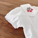 【73-100cm】サロペットロンパース&ブラウス ベビー いちご刺繍 スウィート - 画像 (8)