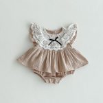 【66-90cm】ロンパースドレス ベビー スウィート レース - 画像 (6)