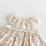 【66-90cm】ロンパースドレス ベビー服 女の子 ノースリーブ 丸襟 花柄 - 画像 (7)