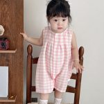 【66-100cm】カバーオール ベビー ウサギ耳 チェック柄 - 画像 (5)