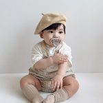 【66-90cm】セットアップ ベビー チェックサロペットロンパース&半袖Tシャツ - 画像 (5)