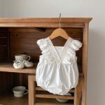 【66-90cm】ロンパース ベビー スウィート レース フリル袖 - 画像 (4)