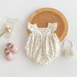 【66-90cm】ロンパース ベビー 可愛い フラワー ドット - 画像 (3)