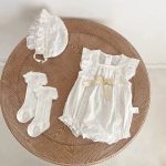 【66-90cm】ロンパース&帽子 ベビー レース プリンセス フリル - 画像 (6)
