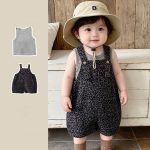 【73-100cm】セットアップ ヒョウ柄 サロペット&シャツ 可愛い - 画像 (4)
