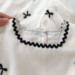 【66-120cm】ロンパース or ワンピース ベビー 女の子 リボン バブルスリーブ - 画像 (9)