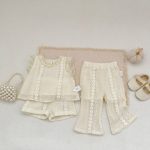 【73-110cm】セットアップ or パンツ ベビー 女の子 透かし編み