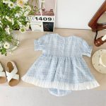【66-90cm】ロンパースワンピース ベビー フリル付き ハート柄 - 画像 (5)