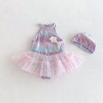 【73-100cm】ワンピース水着 プリンセス レース付き プール遊び - 画像 (9)