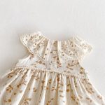 【66-90cm】ロンパースドレス ベビー服 女の子 ノースリーブ 丸襟 花柄 - 画像 (8)