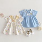 【73-120cm】ワンピース ベビー 女の子 可愛い セーラー - 画像 (4)