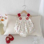 【66-90cm】ロンパース ベビー 可愛い カラードット - 画像 (4)