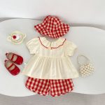 【73-110cm】セットアップor帽子 ベビー チェック柄 通園・お出かけに - 画像 (7)
