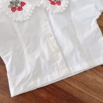【73-100cm】サロペットロンパース&ブラウス ベビー いちご刺繍 スウィート - 画像 (9)