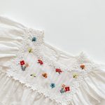 【66-100cm】ロンパース ベビー 女の子 花刺繍 スクエアネック - 画像 (5)
