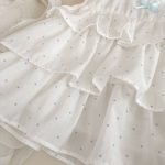 【73-120cm】セットアップ ベビー フリル ノースリープ ドット柄 - 画像 (8)