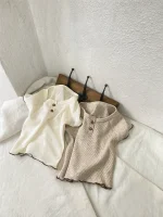 【73-100cm】セットアップ ベビー 韓国風 フリルワッフル - 画像 (12)