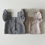 【70-100cm】セットアップ ベビー フリル チェック - 画像 (5)