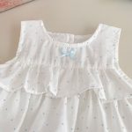 【73-120cm】セットアップ ベビー フリル ノースリープ ドット柄 - 画像 (5)