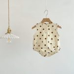 【66-90cm】ロンパース ベビー ノースリーブ くま ドット柄 - 画像 (4)
