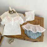 【73-110cm】セットアップ ベビー 花柄 レース リボン付き - 画像 (7)