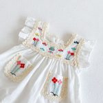 【66-100cm】ワンピース ベビー服 女の子 おしゃれ 刺繍 レース - 画像 (8)