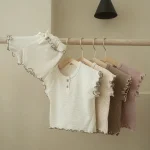 【73-100cm】セットアップ ベビー 韓国風 フリルワッフル