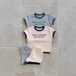 【73-120cm】セットアップ ベビー 女の子 韓国風 英字プリント - 画像 (2)