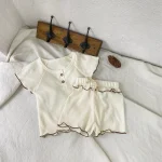 【73-100cm】セットアップ ベビー 韓国風 フリルワッフル - 画像 (5)