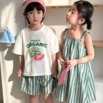【80-150cm】セットアップorワンピース スイカ ストライプ おしゃれ - 画像 (18)