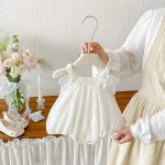 【66-90cm】ロンパース ホワイト バタフライ シンプル - 画像 (6)