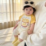 【66-90cm】ロンパース キイロ カラーバリ 可愛い ベビー服