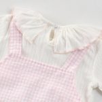 【66-100cm】セットアップ ベビー チェック サロペットロンパース&Tシャツ - 画像 (6)