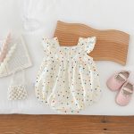 【66-90cm】ロンパース ベビー 可愛い フラワー ドット - 画像 (5)