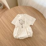 【66-100cm】セットアップ ベビー ドット/チェックあひるプリント - 画像 (9)