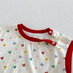 【66-90cm】ロンパース ベビー ハート柄 ノースリーブ - 画像 (4)