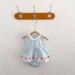 【66-90cm】ロンパースワンピース ベビー ハート 刺繍 - 画像 (13)