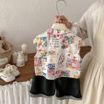 【73-100cm】シャツ or ショートパンツ ベビー 男の子 カートゥーン ノースリーブ - 画像 (4)