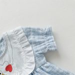 【66-90cm】ロンパースワンピース ベビー フリル付き ハート柄 - 画像 (7)