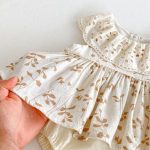 【66-90cm】ロンパースドレス ベビー服 女の子 ノースリーブ 丸襟 花柄 - 画像 (10)