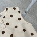 【66-90cm】ロンパース ベビー ノースリーブ くま ドット柄 - 画像 (7)