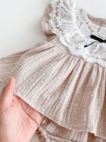 【66-90cm】ロンパースドレス ベビー スウィート レース - 画像 (8)