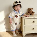 【66-100cm】ロンパース ブルー襟 可愛い ベビー服 - 画像 (11)
