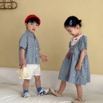 【80-150cm】セットアップorワンピース ブルーチェック - 画像 (7)