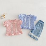 【73-120cm】シャツ or パンツ ベビー 女の子 小花柄 レース フリル - 画像 (3)