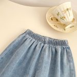 【73-120cm】デニムセットアップ ベビー 女の子 フラワー 刺繍 - 画像 (13)